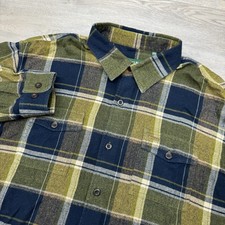 Orvis Fairbanks Flannel Multicolor Plaid Long Sleeve Button Up Shirt Men Sz XXL