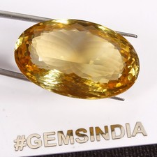AAA Grade 60.30 Cts Natural Citrine Yellow Oval Cut Untreated/Unheated Gemstone
