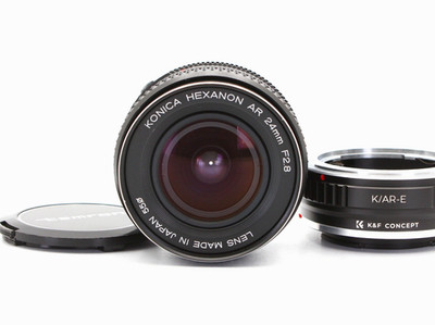 [Exc+5] Konica Hexanon AR 24mm f/2.8 MF Wide Lens Sony E mount adapter JAPAN