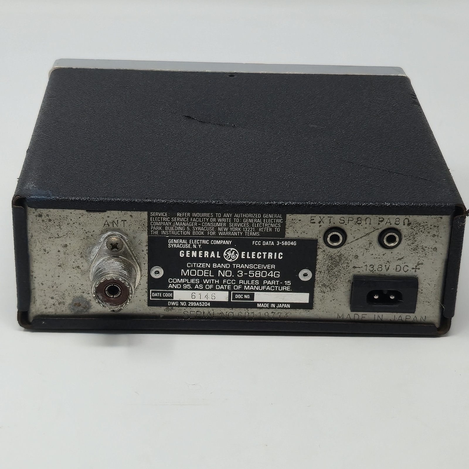 ​Vintage GE 3-5804G 40 Channel CB Radio Transceiver PLL System Japan Untested image 5