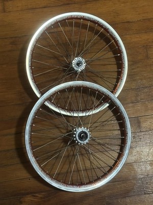Odyssey T1000 Bmx Rims Wheel Set Red Mid School Vintage ACS 1993