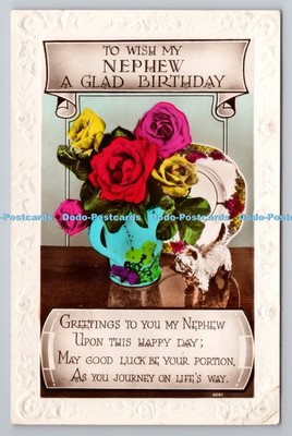 R796895 To Wish My Nephew a Glad Birthday Roses Dog RP