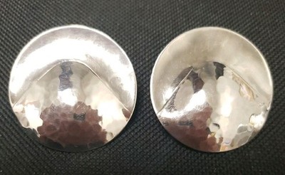 STERLINGSILBER   HANDGEHÄMMERT   SCHEIBENOHRRINGE.