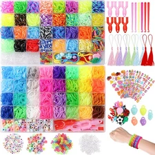 64 Colors Rubber Band Bracelet Kit, Bracelet Making Kit for Art and Craft, Ru...