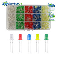 Led Leuchtdiode 5Mm Set 400 StüCk Rundkopf 5 Farben Weiß Rot Gelb GrüN Blau