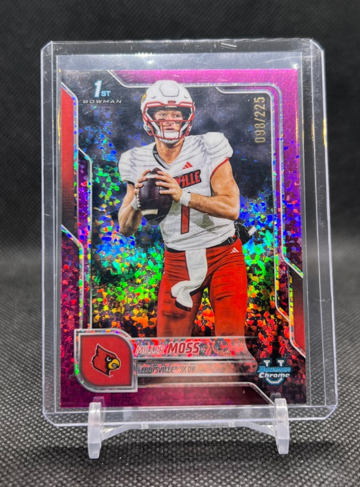 Miller Moss 2025 1st Bowman University Chrome /225 Fuchsia Mini Diamond #141