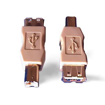 USB Gender Changer Type A Female to Type B Male Adapter - Beige