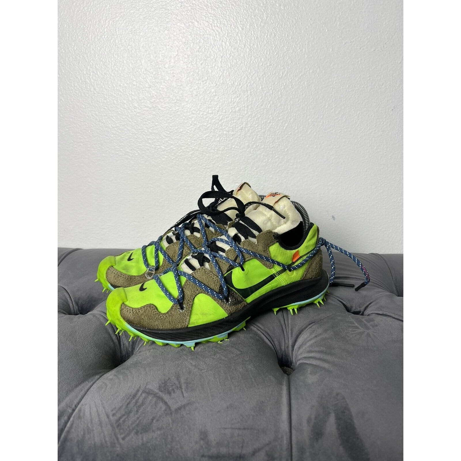 OFF WHITE X NIKE OFF WHITE x Nike Terra Kiger 5 verde elettrico Virgil Abloh allenatore donna 7 5