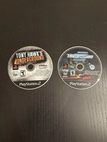 lot of 2 pS2 Games - Tony Hawks Underground and Need  For Speed Underground 2