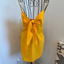 SIMONMILLER x Mango Sol Spaghetti Strap Mini Dress Sponge Yellow Size 4