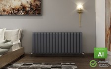 Radiatore di design in alluminio. Pompa di calore pronta. Onice/ 1200*500/ BTU:6511