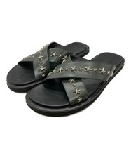 JIMMY CHOO          Cross strap studded sandals green