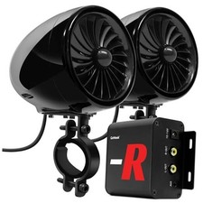 Bluetooth Motorcycle Speakers and Amplifier Audio Sound System, FM TJ4-R Black