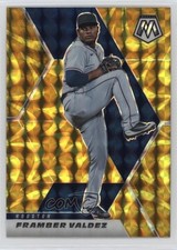 2021 Panini Mosaic Reactive Yellow Mosaic Prizm Framber Valdez #83 1fa0