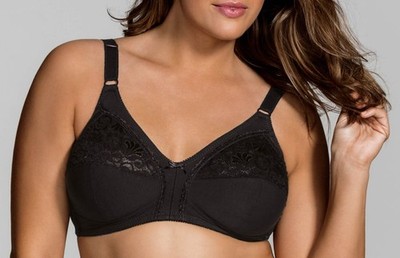 DORINA Monica D1022 unwattierter BH ohne Bügel Bralette Baumwolle Spitze schwarz