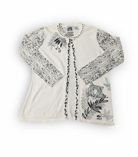 StoryBook Strick Cardigan offen Blumen Tiger Damen Größe Medium sehr guter Zustand Cottagecore