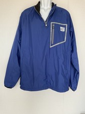 New York Giants Reebok Windbreaker 3/4 Zip Jacket Large Team Equipment NFL