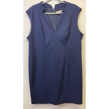 Roz & Ali Blue Sleeveless Sheath Dress Size 16 Workwear Office Minimalist