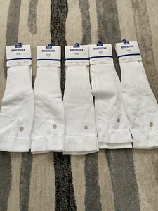 LOT 5 PAIR NWT BIRKENSTOCK SUPPORT SOLE OVER THE CALF WHITE SOCKS SIZE 9 - 11