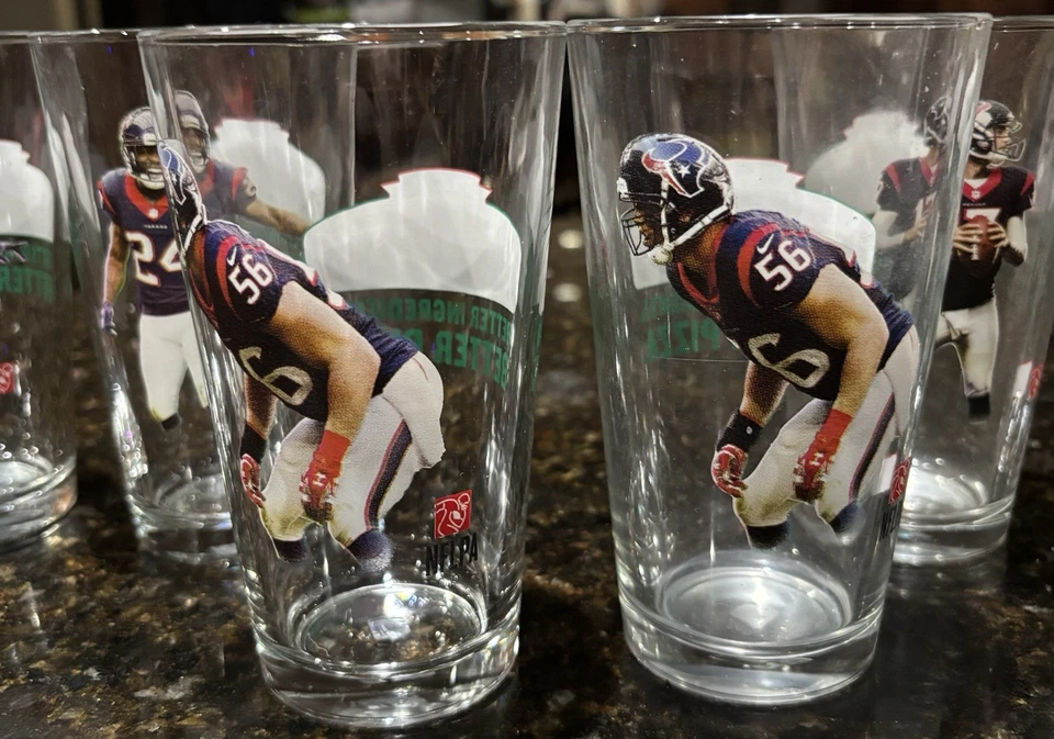 NFL Papa John's Houston Texans vasos de cerveza de pinta Osweiler, Cushing y Joseph Foto 4 de 4