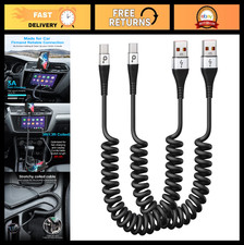 Fast Charging USB C Cable 2Pack, 3ft Coiled USB A to Type C Charge Cord