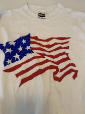Vintage Tultex America Flag Sweatshirt Large USA Patriotic Crewneck 90s Graphic