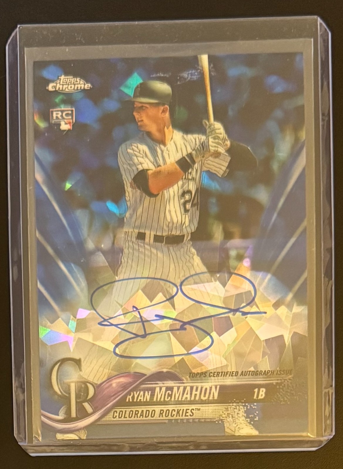 2018 TOPPS CHROME SAPPHIRE RYAN McMAHON RC REFRACTOR AUTO AUTOGRAPH - YANKEES