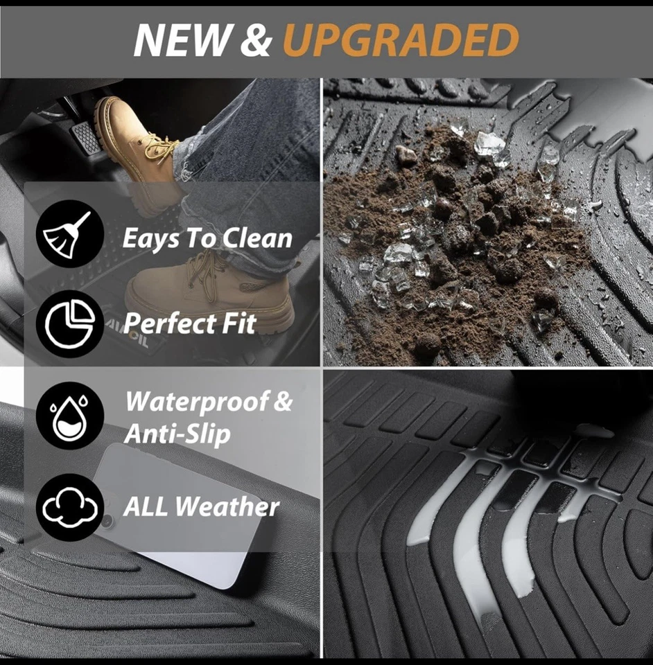 Alfombrillas AIPOIL TPE 3 filas + revestimiento de carga | Se adapta a Pathfinder 2013-2021 / Infiniti QX60 Foto 4 de 4