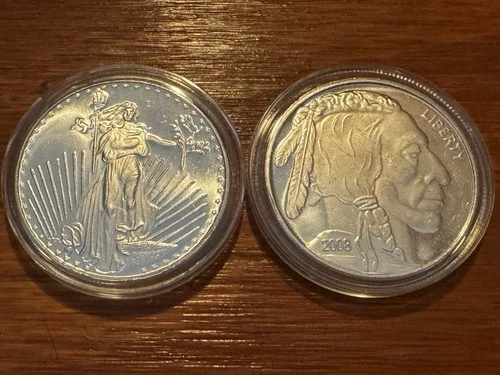 (Lot of 2) 1 oz Silver Rounds .999 BU. (2 oz Total) 3 Day Auction!