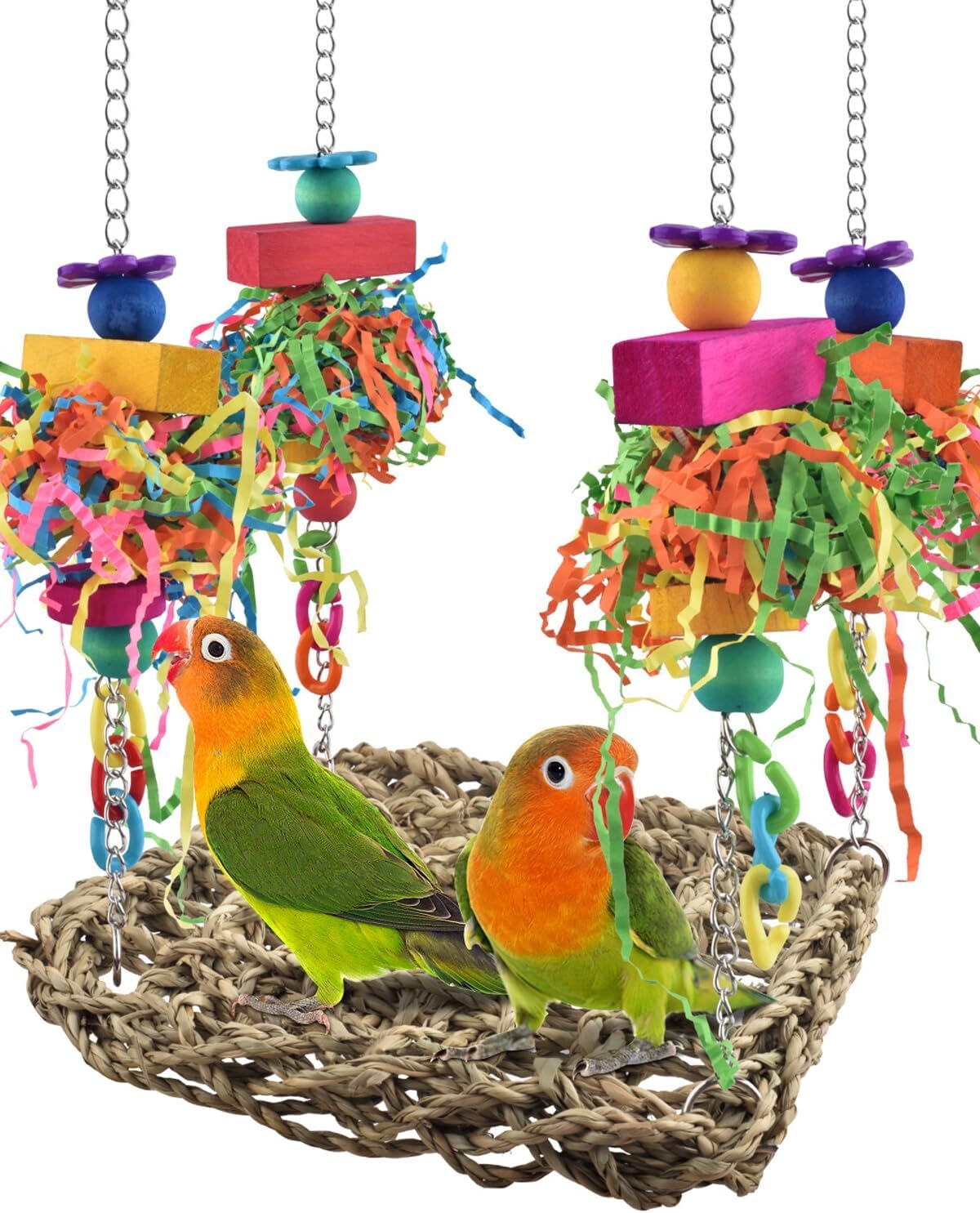 KATUMO Conure Toys, Bird Grass Swing Mat Parrot 6.4 x x 0.78 inch