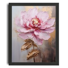 Pink Flower Wall Art Pink And Gold Artwork For The Bedroom Floral Lounge Art