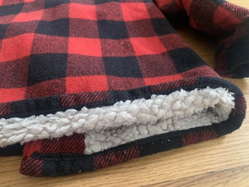 Vtg 70s Cal Craft Buffalo Plaid Check Red & Black Wool Sherpa Jacket Mens Sz M - Picture 10 of 10