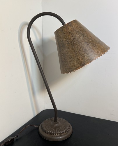Vintage Gooseneck Desk Lamp Art Deco Industrial with Cast Iron Base 19.5” RF5 - Picture 3 of 17