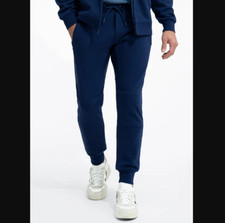 Swet Tailor NEW NWT Mens Medium Admiral Blue Fleece Jogger Pant Stretch Athletic