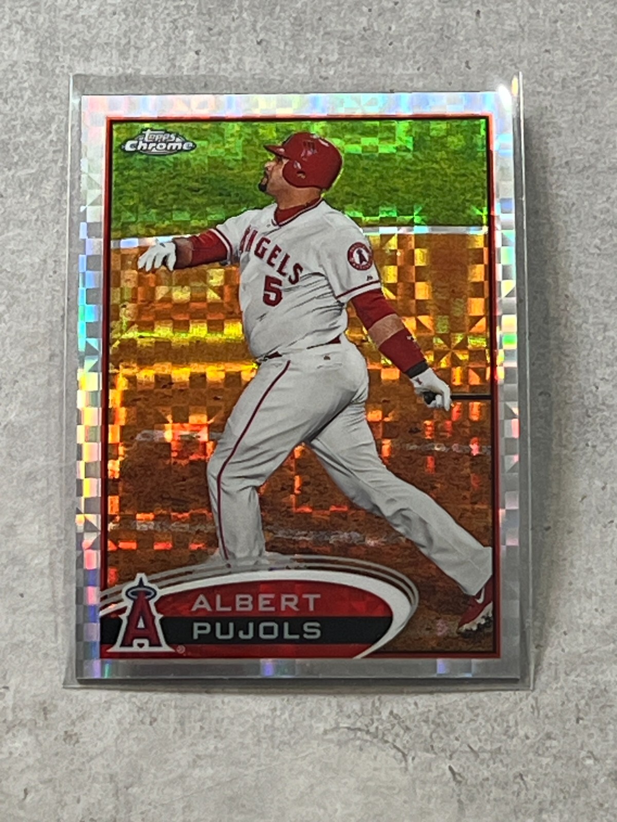2012 Topps Chrome Albert Pujols SP X-Fractor Prizm #80 Los Angeles Angels