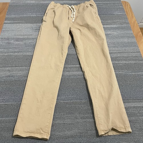 Marine Layer Pants Mens Large Beige Saturday Slim Twill Organic Cotton Stretch*