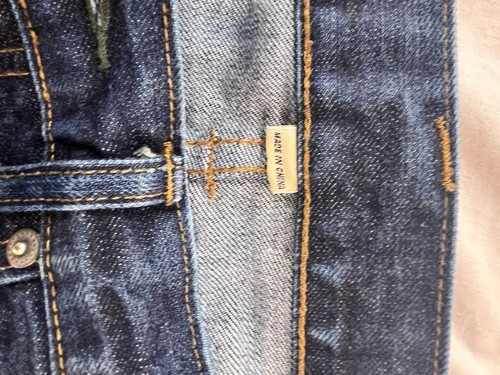 J Crew Kaihara Denim Jeans Mens 34x32 Blue 484 Japanese Slim Straight ~ NICE - Picture 10 of 12