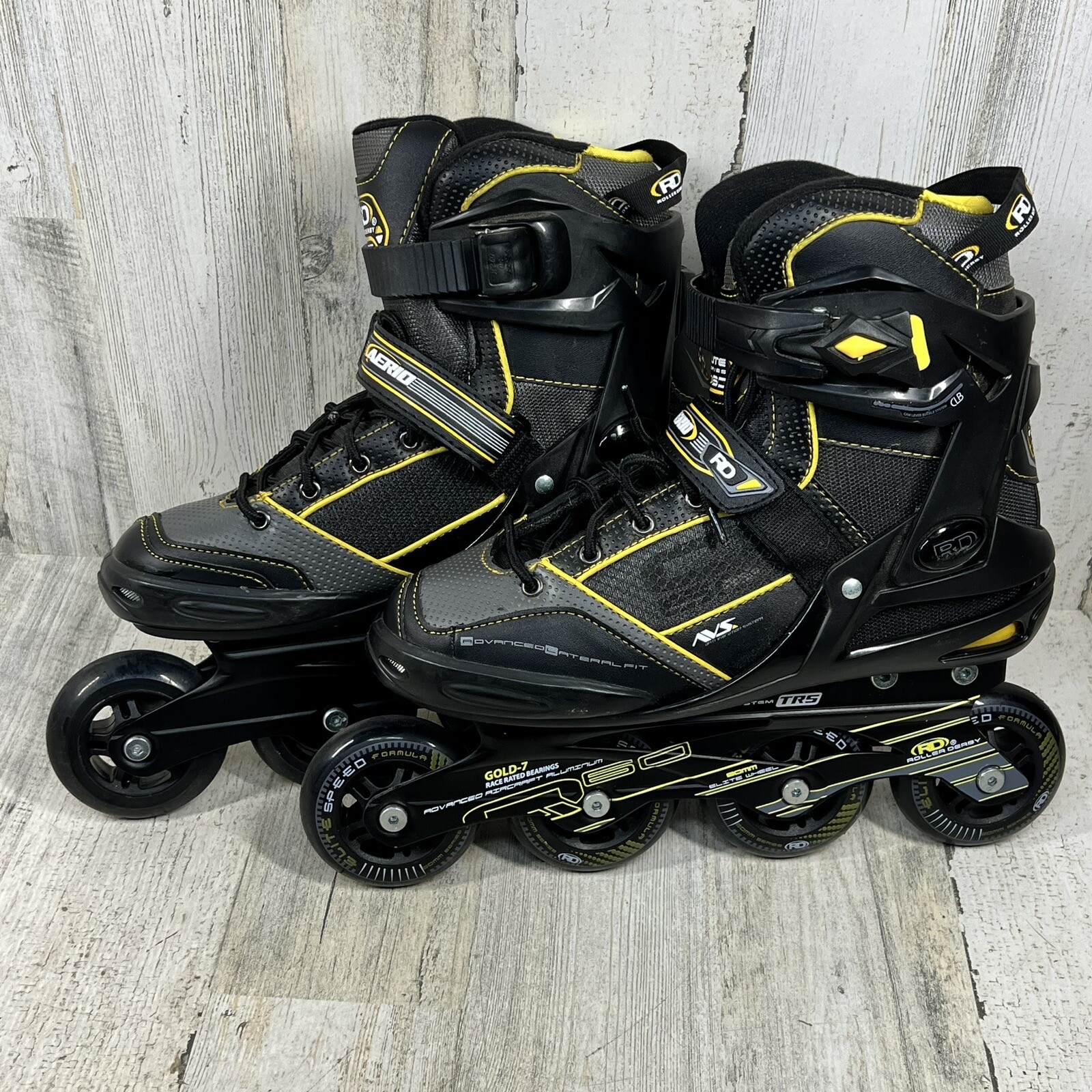 Roller Derby RD Aerio Elite Series Q60 Black Rollerblades Gold7 Size