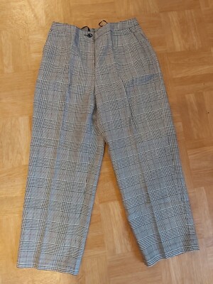 Neue karierte Damenhose Gr. 34/36, Stiefelhose, Vivien Caron, Schwarzweiß 