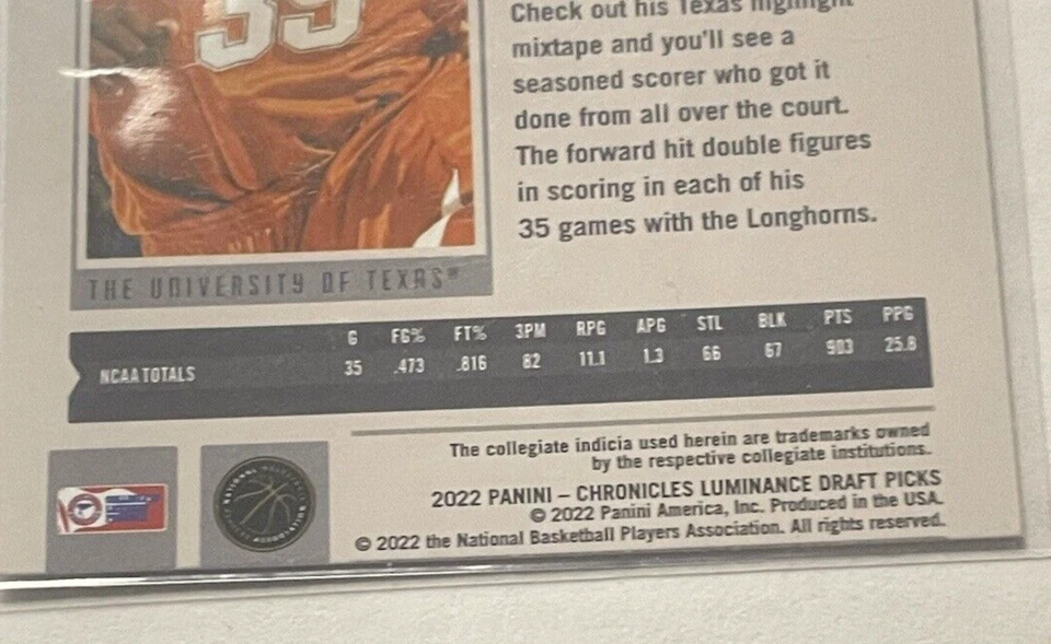 2022-23 Panini Chronicles Luminance Kevin Durant #47 Miscut - Image 3 of 4