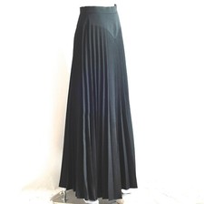 VINTAGE 1970's SUNBURST LONG BLACK SKIRT BY FRENCH GERARD PASQUIER S/M  45.