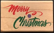 Rubber Stampede Merry Christmas Snowflake Rubber Stamp 1.75 Wide