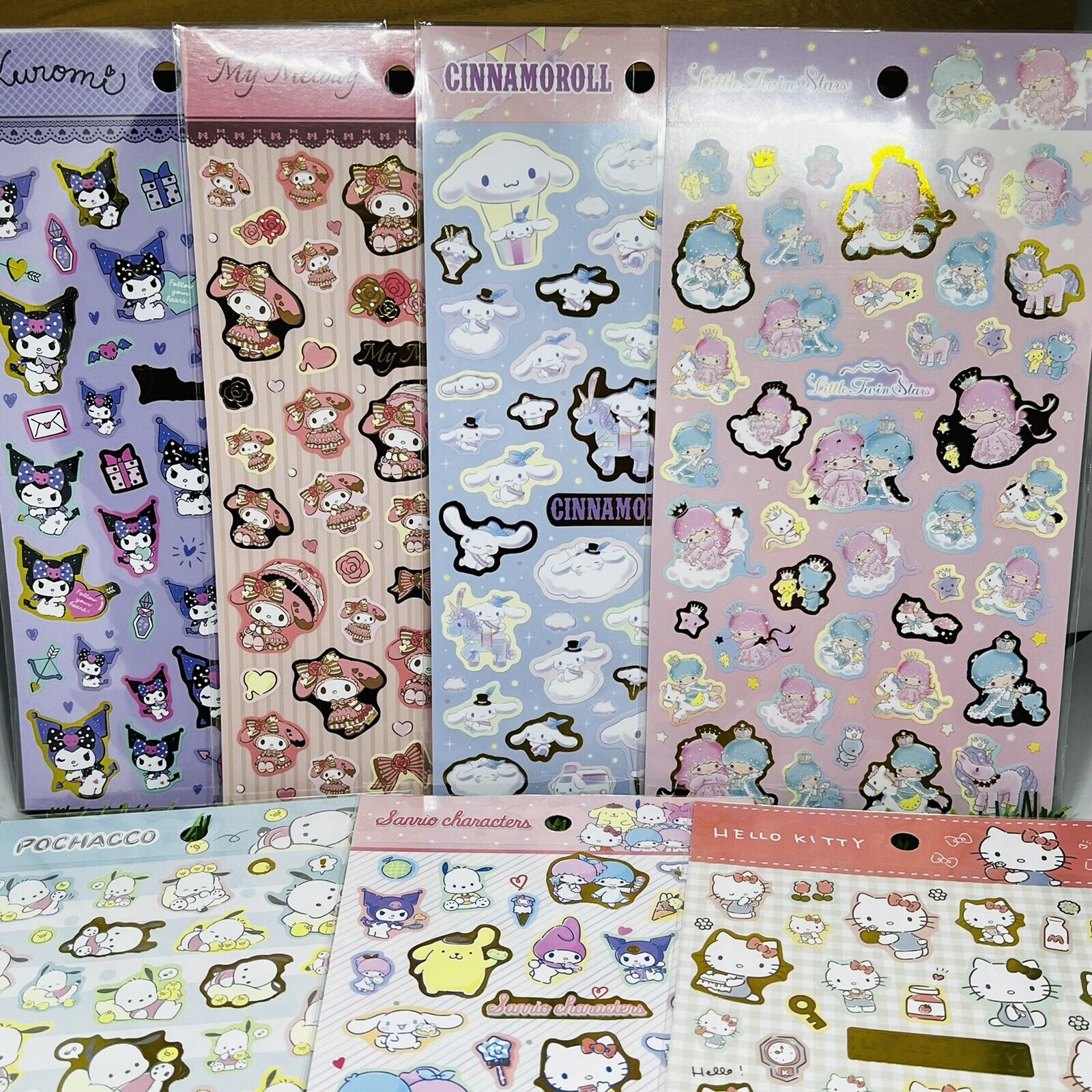 Sanrio Characters Pocket Sticker Sheet 1PC (Hello Kitty, My Melody, Kuromi,  etc)