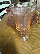 Vintage Indiana Federal Glass Pink Depression Glass Water Goblet Iced Tea Madrid