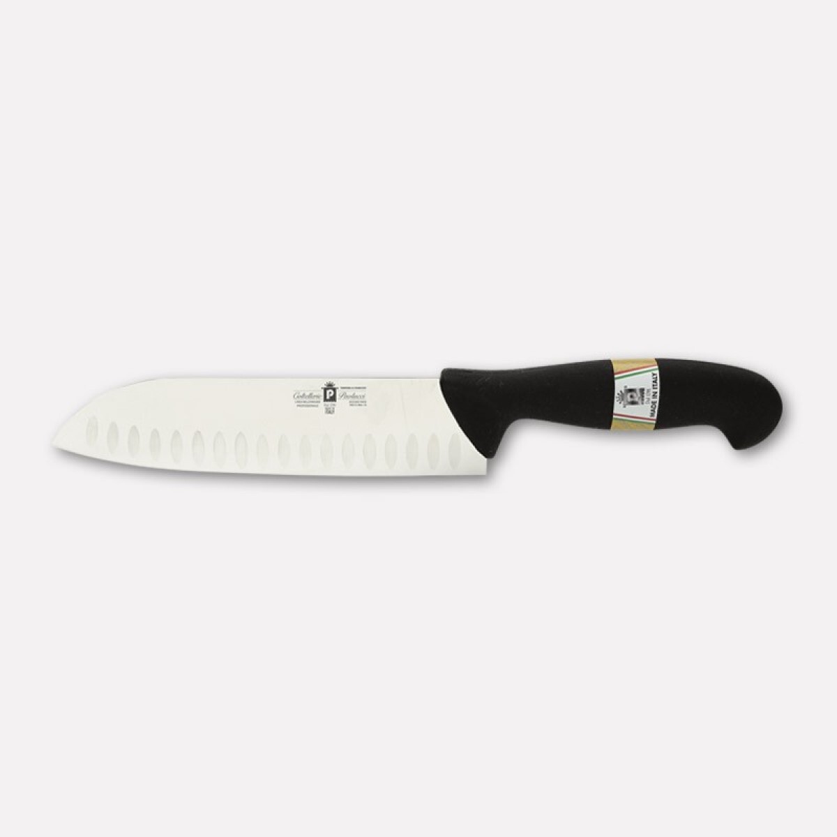 COLTELLO SANTOKU MOD GIAPPONESE CUCINA CON ALVEOLI AFFETTARE TRITA VERDURE 18CM