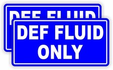 Pair - 2.5x5 Def Fluid Only Vinyl Decals Stickers Diesel Fuel Exhaust Turbo
