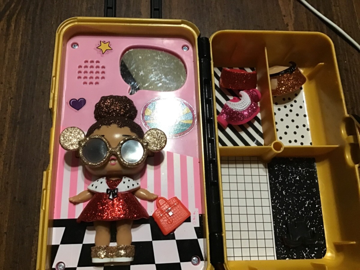 MGA LOL Surprise Gold Suitcase Pretend Play Toy Doll Suitcase With