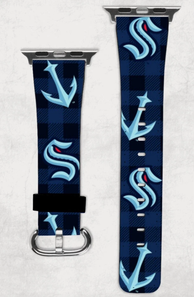 Seattle Kraken NHL Hockey Apple Watch Band NEW 38/40/41 & 42/44/45