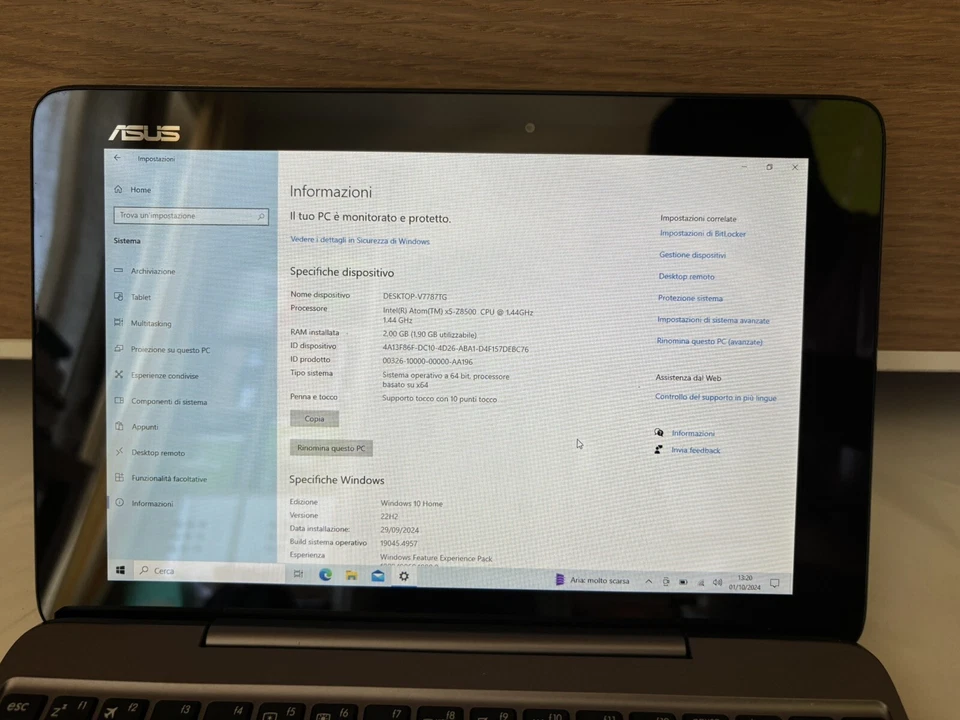 ASUS Transformer Book T100HA-FU002T 10.1" Windows 10 Tablet - Immagine 4 di 4