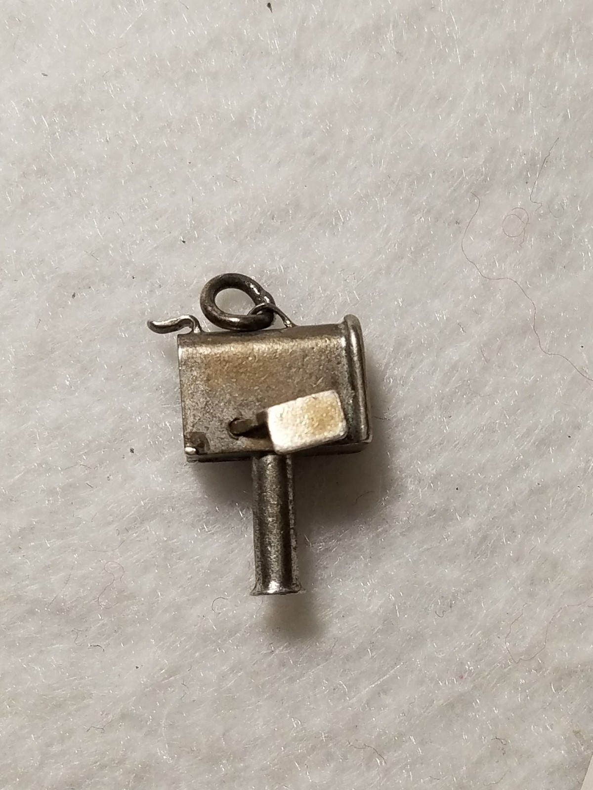 Vintage Charm Sterling Silver Mailbox With Moving Flag